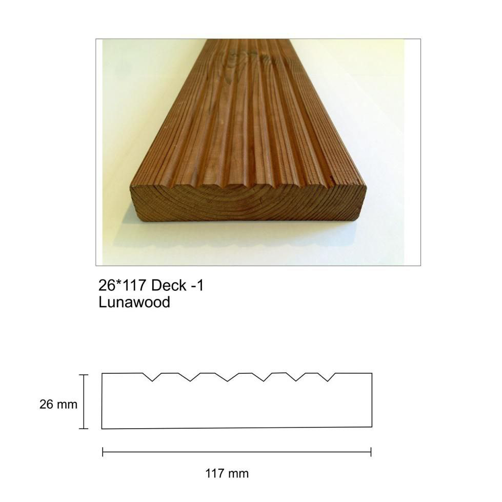 ترمووود لوناوود 26x117 deck خام
